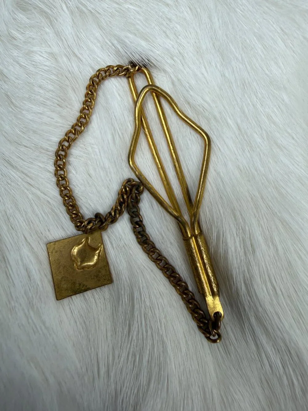 Vintage 60s Cub Scouts Boy Scouts Tie Bar Hanging Chain Diamond-Shaped Charm